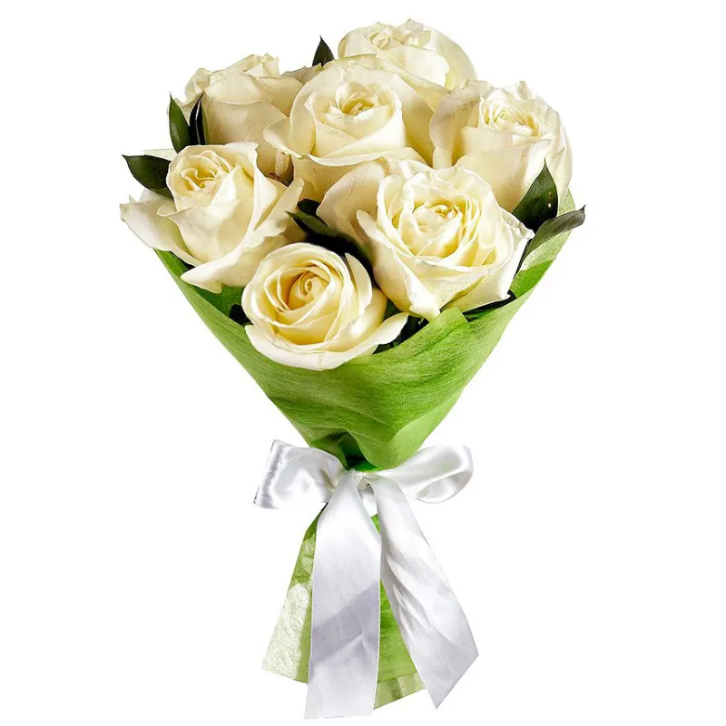 Букет из 7 белых роз, доставка Тобольск